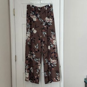 Rebdolls "Less Excuses" Wide Leg Pants New With Tags Brown Floral Size 4X